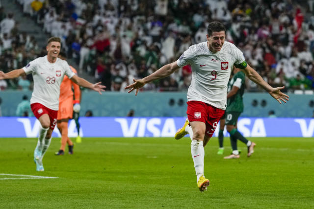 Robert Lewandowski個人在世界盃首顆進球。
